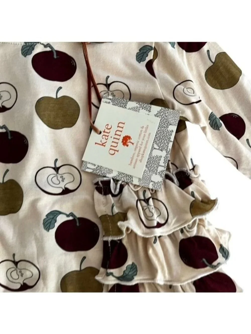 Kate Quinn Organics Apple Ruffle Bubble Size 12-18 Months New